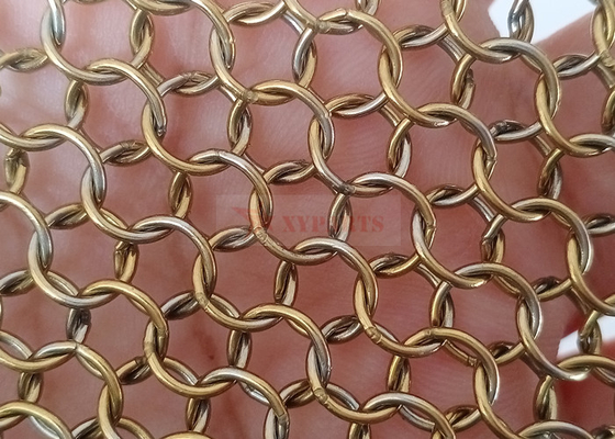 Gouden Kleur 0.8mm X 7mm de Verdelergordijn van Metaalring mesh welded type for space