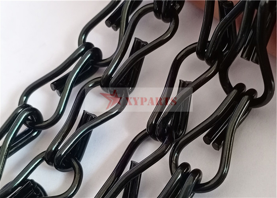 2.0x12x24mm Aluminium Chain Link Vliegengordijn Zwarte kleur voor ramen of deuren