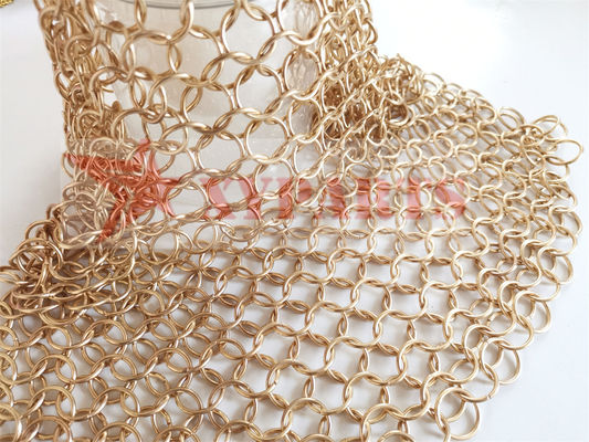 20MM Decoratief Metaal Ring Mesh Curtain PVD Rose Gold Color