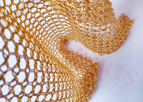 12mm de Decoratie van Roestvrij staalring mesh curtain gold color hotel