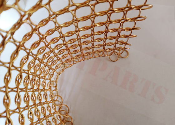 Gouden Kleur 1.5x15mm het Roestvrije staal van Chainmail Mesh Fabric Curtain Interior Design
