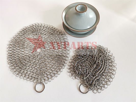SUS316 het Gietijzer Pan Scrubber Food Grade van ringenchainmail