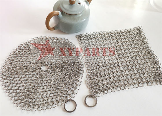 SUS316 het Gietijzer Pan Scrubber Food Grade van ringenchainmail