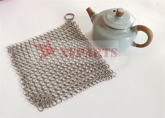SUS316 het Gietijzer Pan Scrubber Food Grade van ringenchainmail