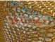 Het vuurvaste Gordijn van Metaalmesh curtain restaurant partition ring met Gouden Kleur