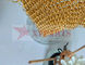 Het vuurvaste Gordijn van Metaalmesh curtain restaurant partition ring met Gouden Kleur