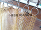 Het glanzen Gouden Kleur 304 Roestvrij staal Ring Mesh Chainmail Room Divider Curtain 1mm X 8mm