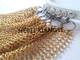 Het glanzen Gouden Kleur 304 Roestvrij staal Ring Mesh Chainmail Room Divider Curtain 1mm X 8mm