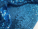 Glanzend Blauw Aluminiumoem het Lovertjetafelkleed van Mesh Chain Mail Fabric Metallic van het Metaallovertje